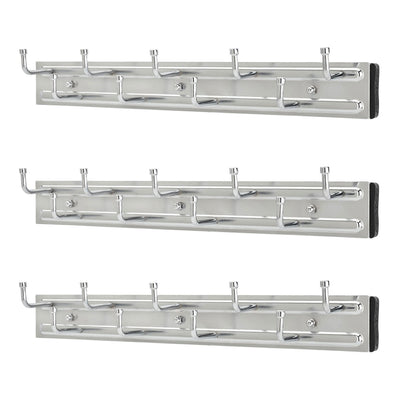 Rev-a-Shelf BRC-14CR 14 Inch Wall Mounted Pullout Belt Rack, Chrome (3 Pack)