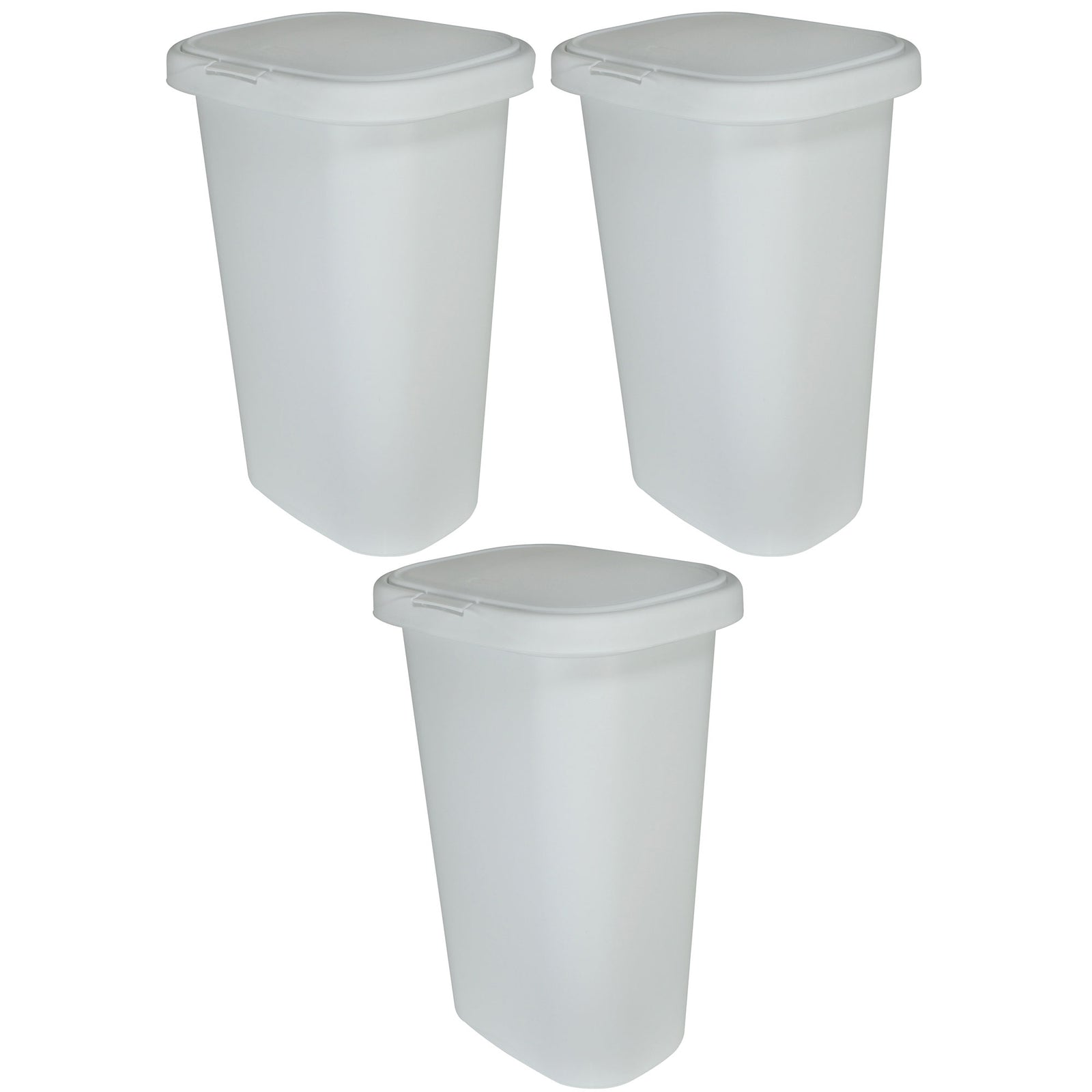 Rubbermaid 13 Gallon Rectangular Spring-Top Lid Wastebasket Trash Can (3 Pack) - VMInnovations