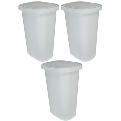 Rubbermaid 13 Gallon Rectangular Spring-Top Lid Wastebasket Trash Can (3 Pack) - VMInnovations
