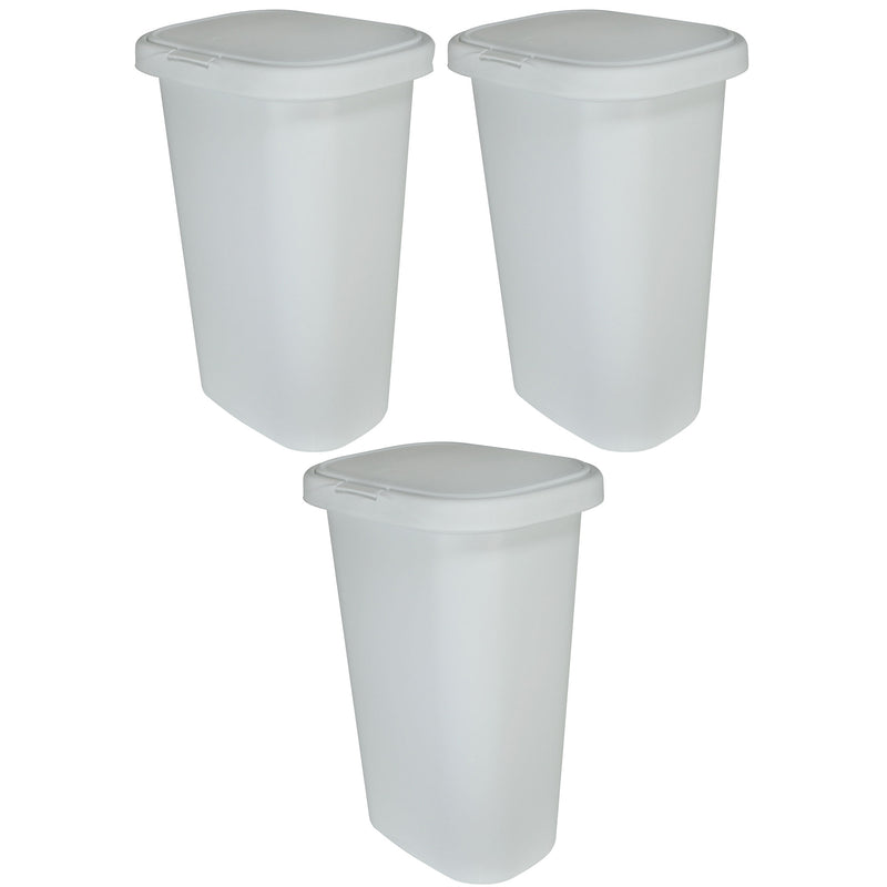 Rubbermaid 13 Gallon Rectangular Spring-Top Lid Wastebasket Trash Can (3 Pack)