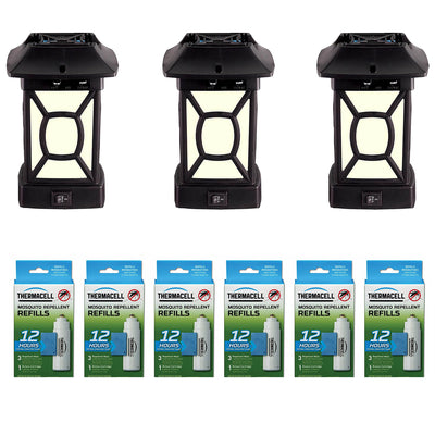 Thermacell Mosquito Control Lantern (3 Pack) and Bug Repeller Refill (6 Pack)