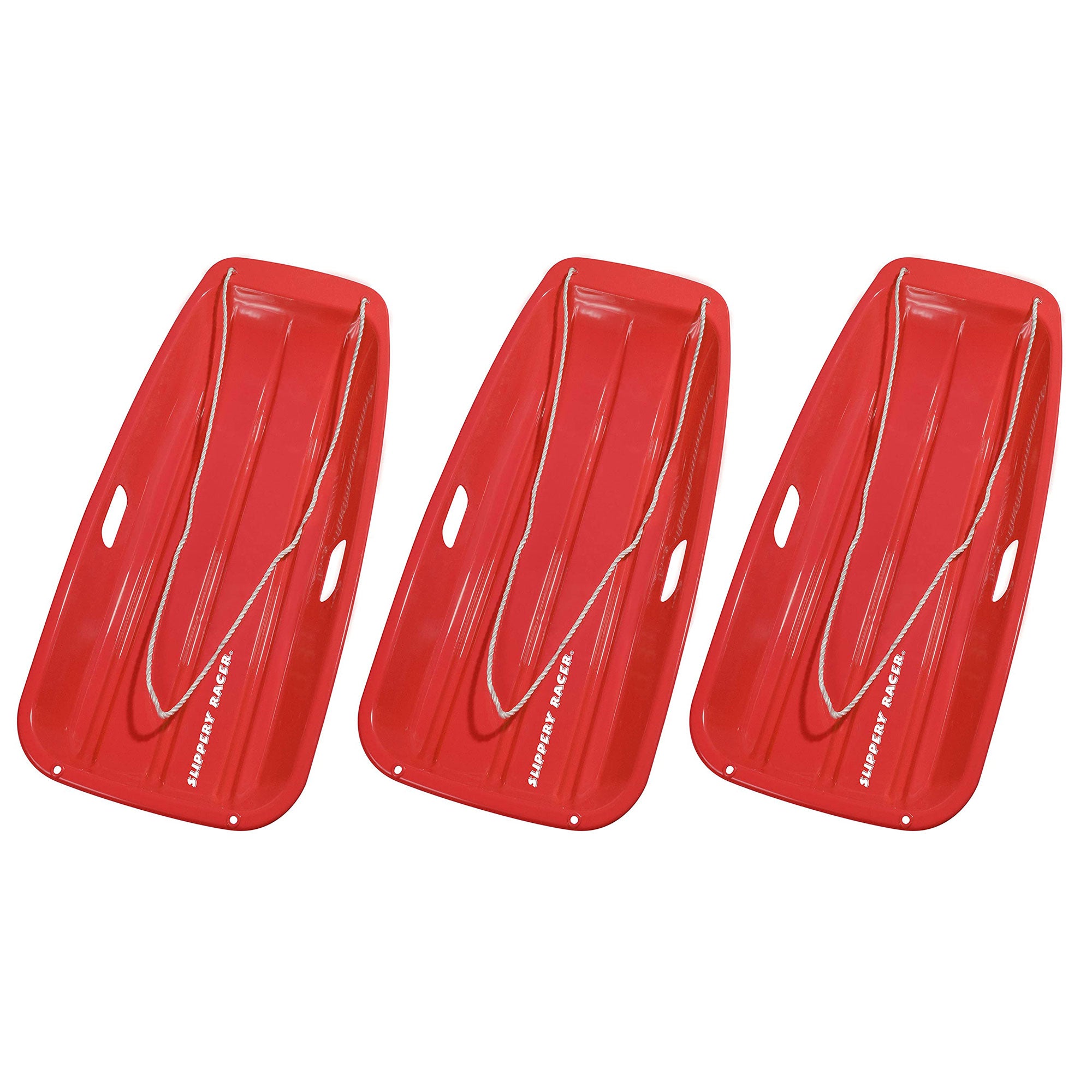 Slippery Racer Downhill Sprinter Kid Toddler Plastic Toboggan Snow Sled (3 Pack) - VMInnovations