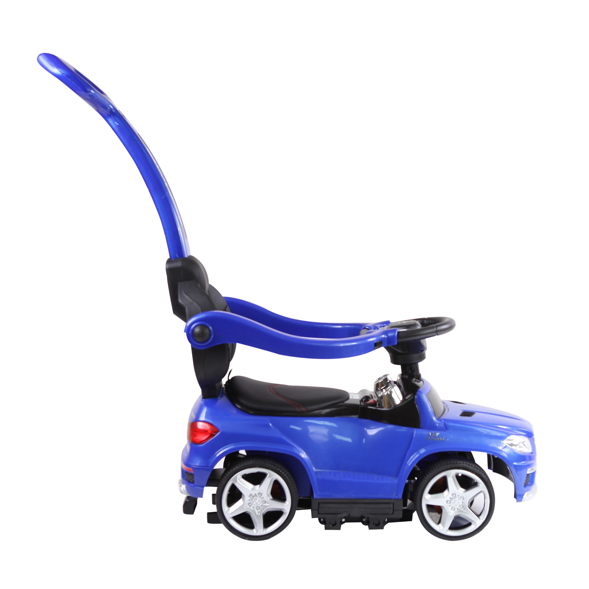 Best Ride On Cars Toddler 4-in-1 Mercedes Push Car Stroller w/ LED Lights, Blue (Refurbished)