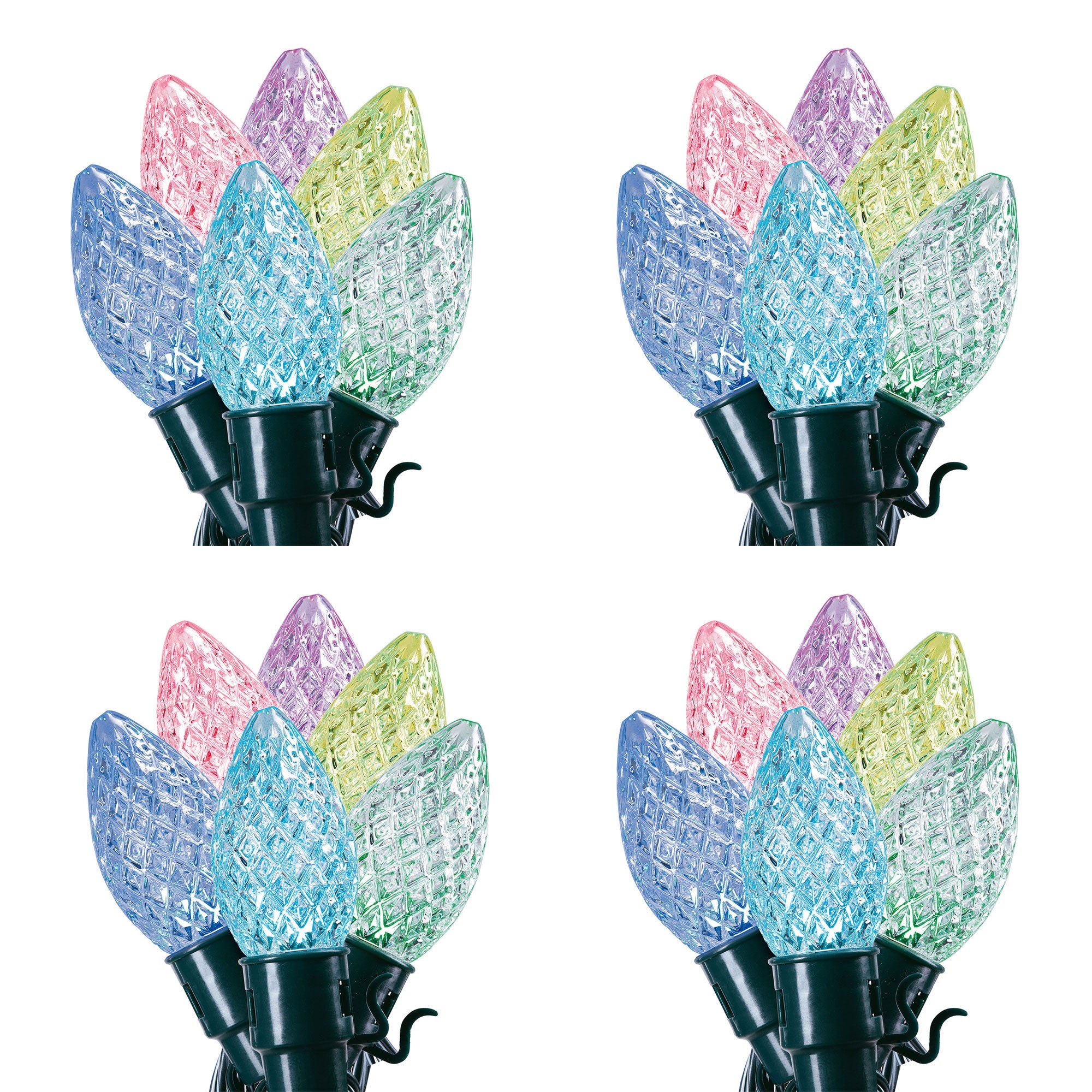 Home Heritage 15.8' Holiday Lights, Faceted, App Controlled, 20 RGB LEDs, 4 Pack
