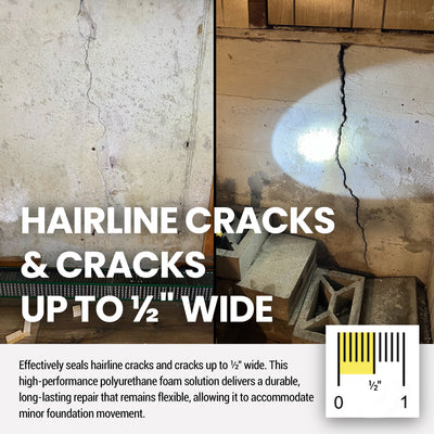 RadonSeal Concrete Foundation Crack DIY Repair Kit for Basement Wall Cracks (For Parts) - VMInnovations