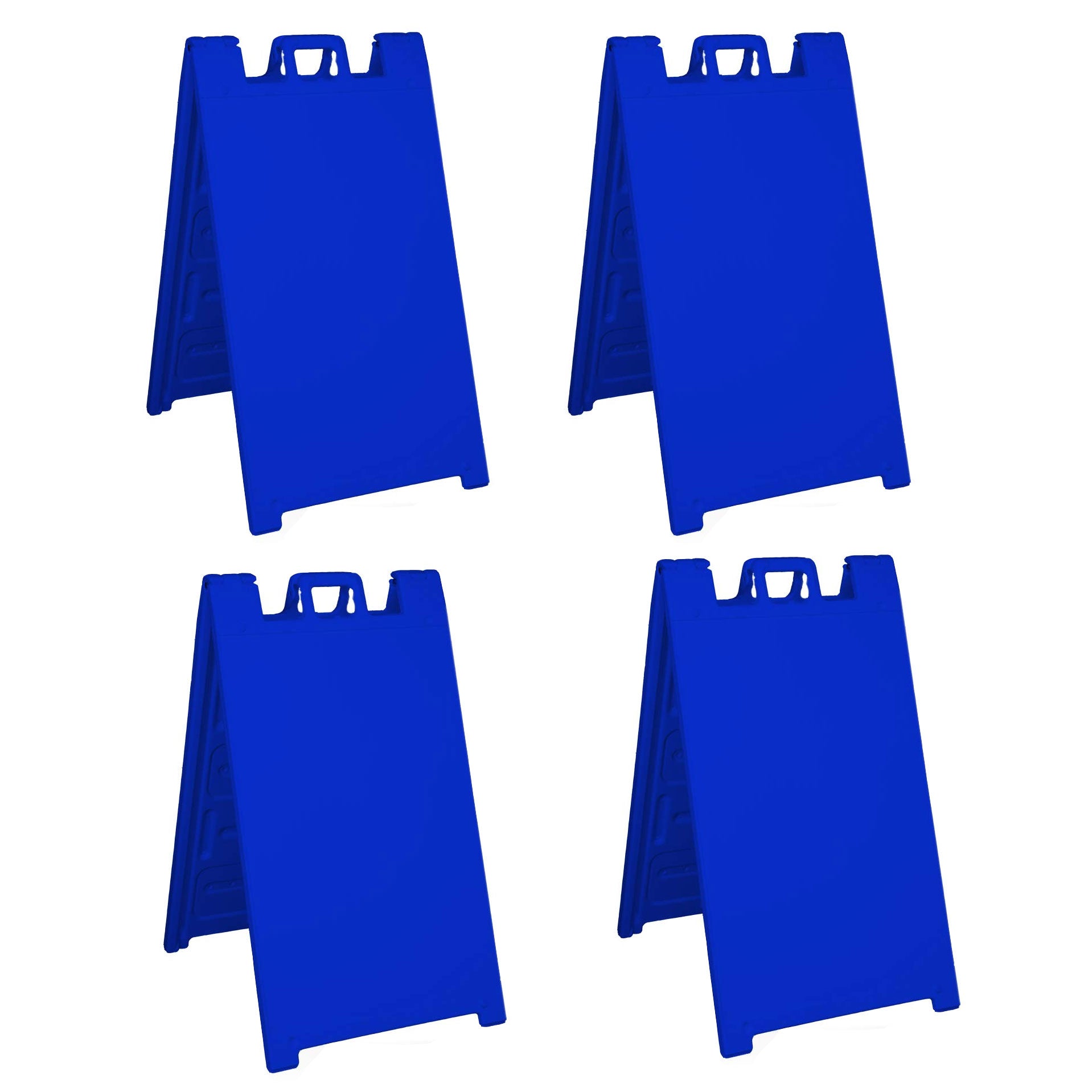 Plasticade Signicade Folding Sidewalk Double Sided Sign Stand, Blue (4 Pack) - VMInnovations