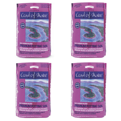 Coast of Maine Bar Harbor Blend Organic Potting Soil, 16 Quart Bag (4 Pack) - VMInnovations