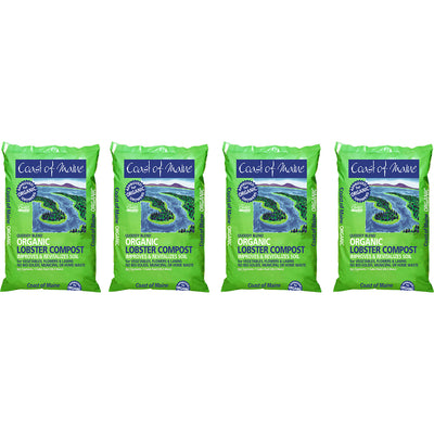 Coast of Maine Quoddy Blend Lobster Compost Plant Soil, 1 Cubic Foot (4 Pack)