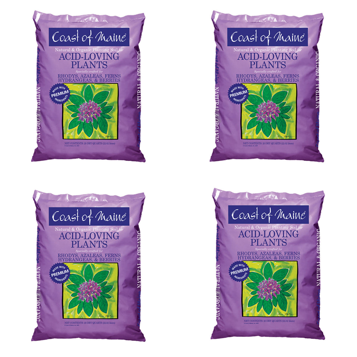 Coast of Maine Organic Natural Potting Soil for Acid Loving Plants (4 Pack)