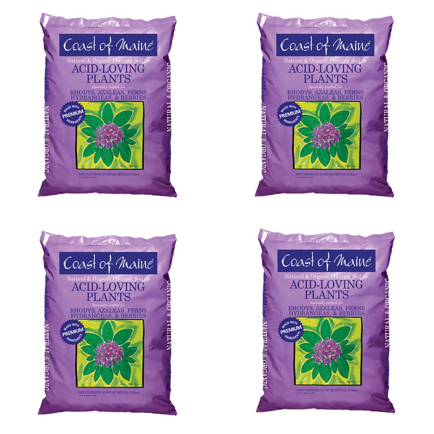 Coast of Maine Organic Natural Potting Soil for Acid Loving Plants (4 Pack) - VMInnovations