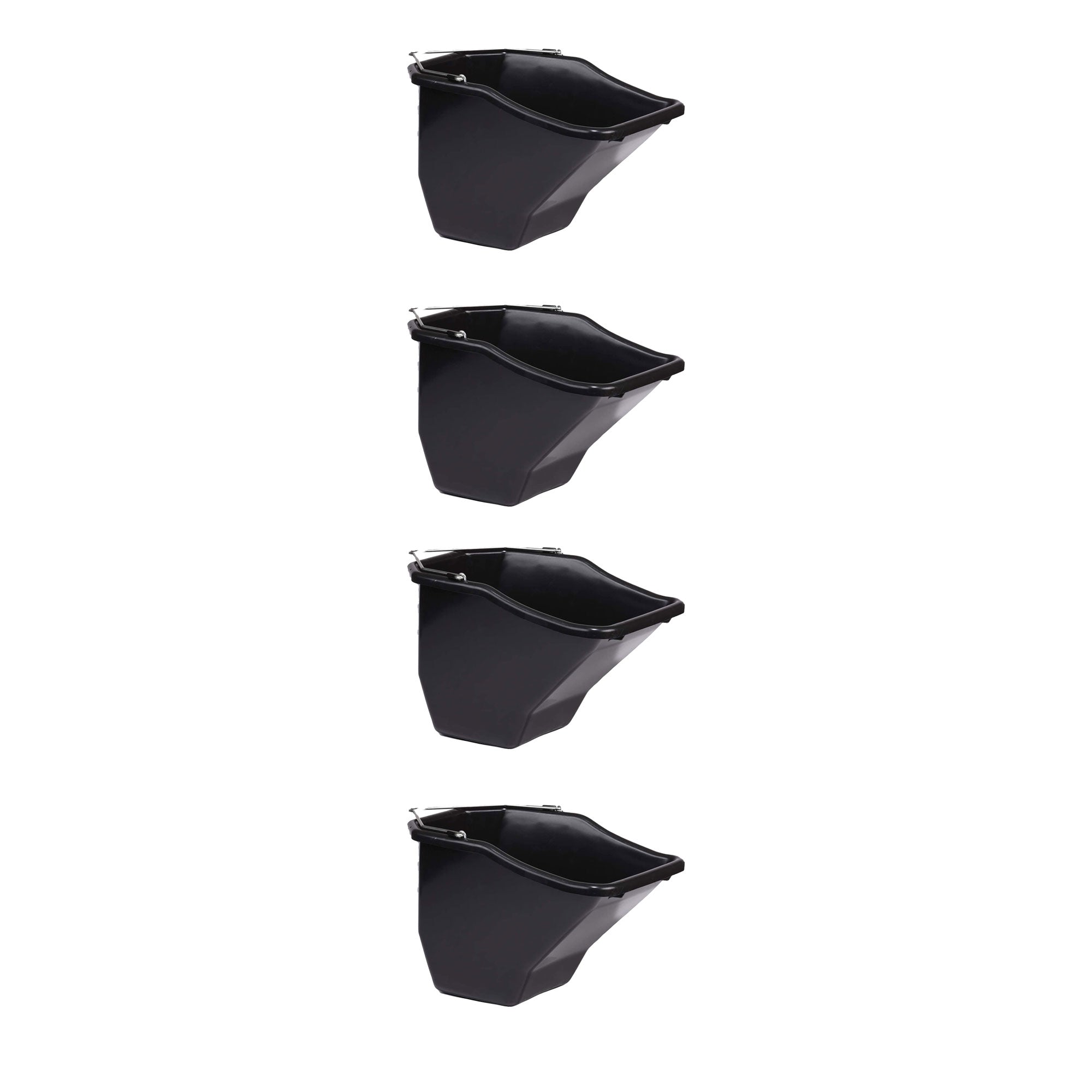 Little Giant 20 Quart Plastic Flat Back Livestock Feed Bucket, Black (4 Pack) - VMInnovations