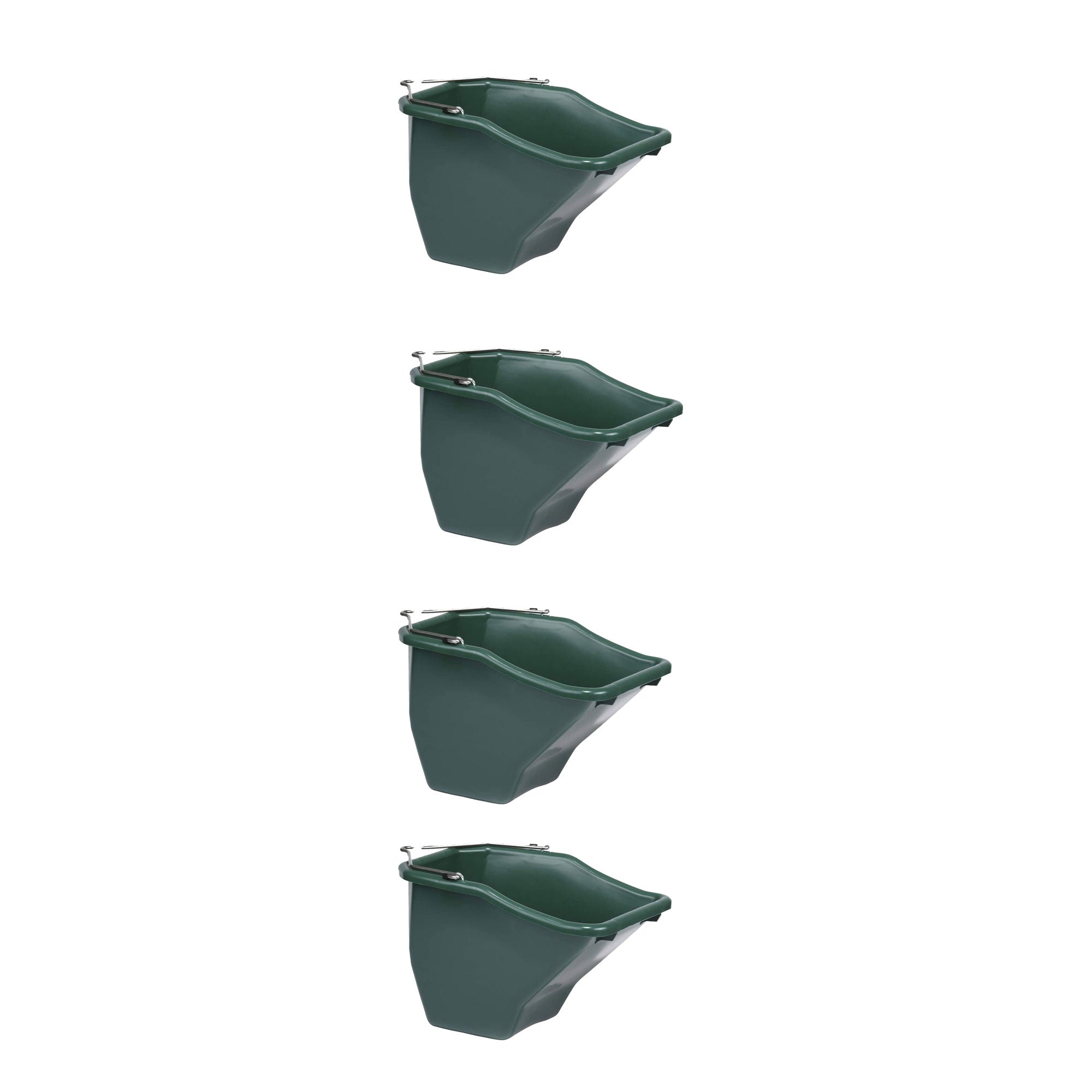Little Giant 20 QT. Plastic Flat Back Livestock Feed Bucket, Green (4 Pack)