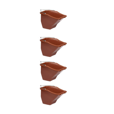 Little Giant 20 Quart Plastic Flat Back Livestock Feed Bucket, Red (4 Pack) - VMInnovations
