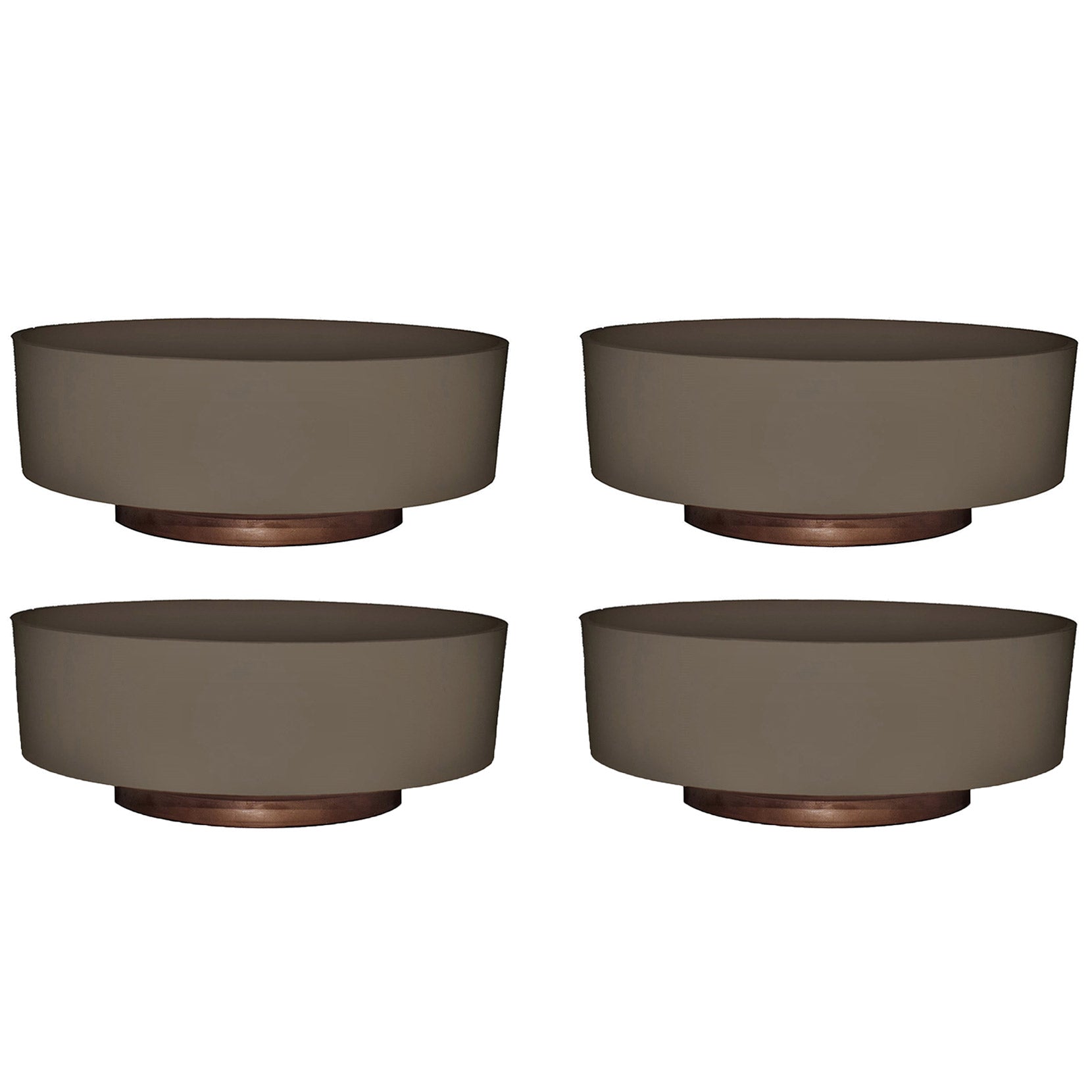 The HC Companies 6 Inch Capri Bowl Indoor Succulent Pot, Artisan Taupe (4 Pack)