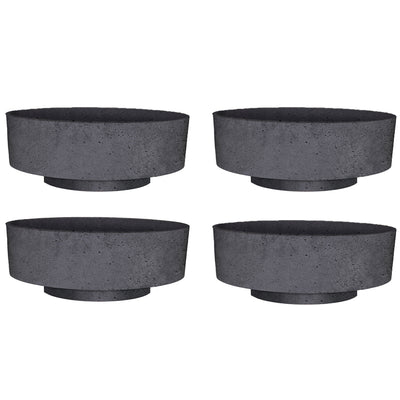 The HC Companies 6 Inch Capri Bowl Indoor Succulent Pot, Faux Concrete (4 Pack)