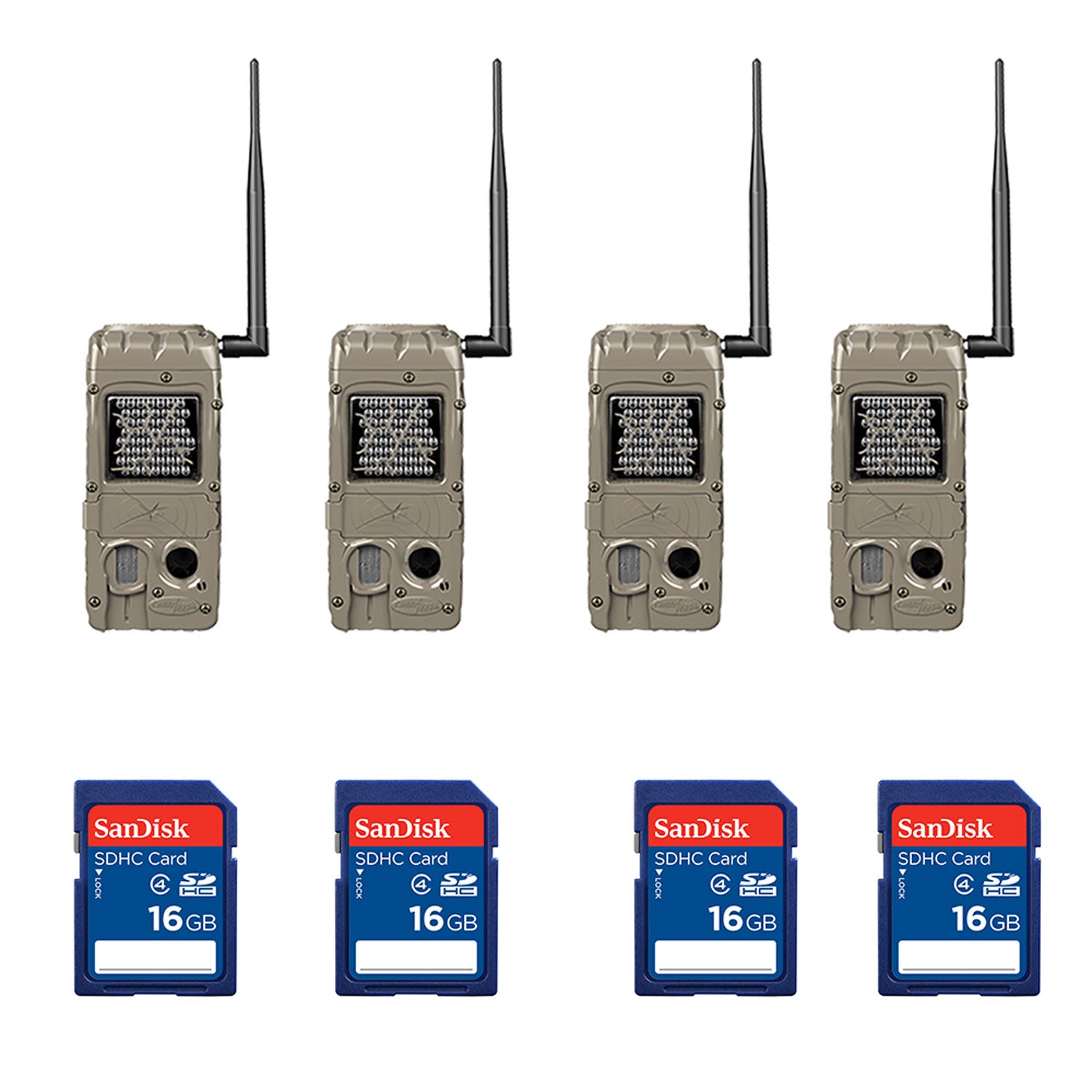 Cuddeback Black Flash 20MP Trail Camera (4 pack) + 16GB SD Memory Card (4 pack) - VMInnovations