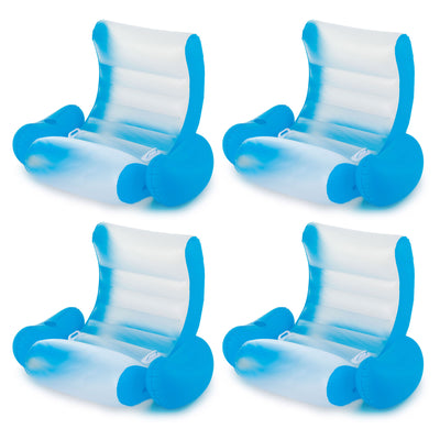 Summer Waves Inflatable Pool Rocking Chair Lounge with Aqua Glow LED (4 Pack)