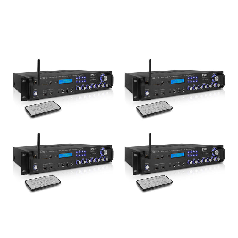 Pyle 2,000 Watt Multi Channel Bluetooth Home Theater Amplifier Receiver (4 Pack)