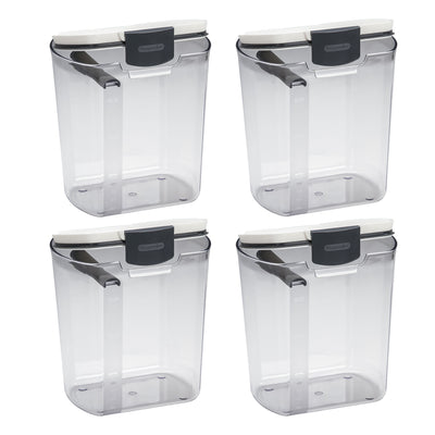 Progressive International ProKeeper Clear Plastic Flour Food Container, (4 Pack)