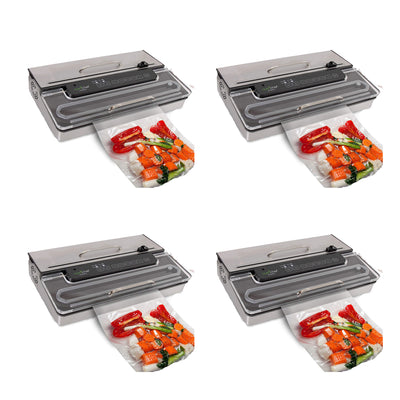 NutriChef PKVS50STS Kitchen Pro Food Electric Vacuum Sealer Preserver (4 Pack)