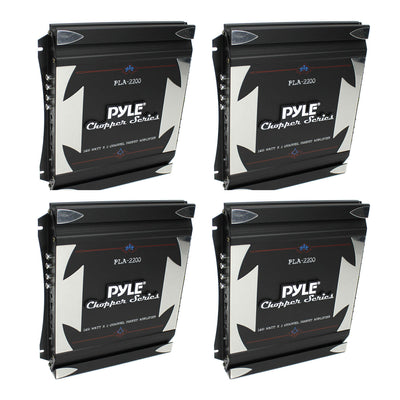 Pyle PLA2200 Bridgeable 2 Channel 1400 Watt Car Audio Mosfet Amplifier (4 Pack)