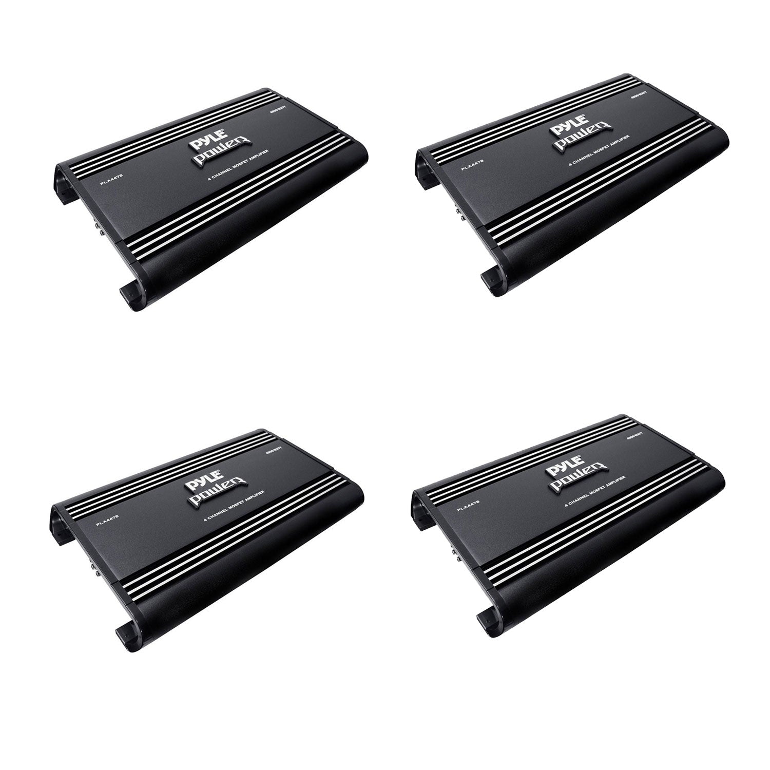 Pyle PLA4478 Bridgeable 4 Channel 4000 Watt Car Audio Mosfet Amplifier (4 Pack)