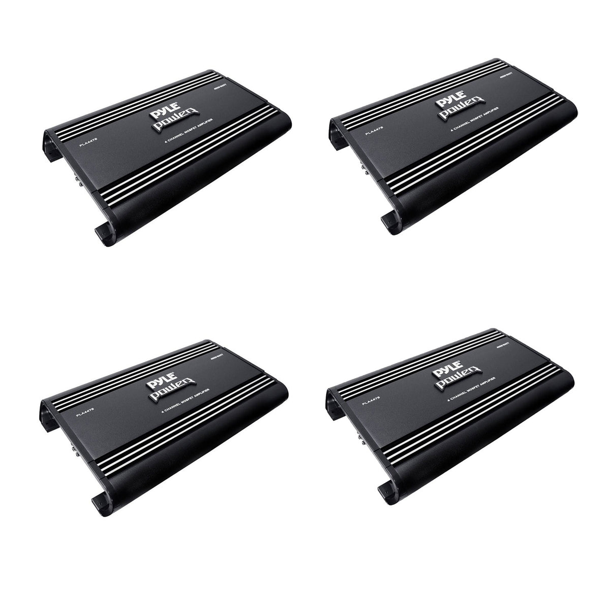 Pyle PLA4478 Bridgeable 4 Channel 4000 Watt Car Audio Mosfet Amplifier (4 Pack)