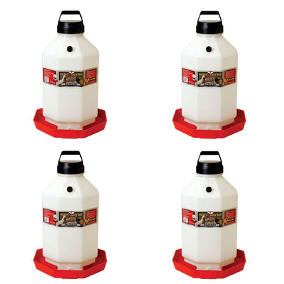 Little Giant PPF7 7 Gallon Automatic Poultry Waterer for Chickens, Red (4 Pack)