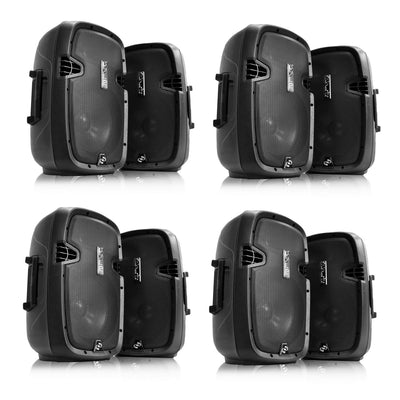 Pyle Active Passive Bluetooth Dual Loudspeaker Sound System and Mic (4 Pack) - VMInnovations
