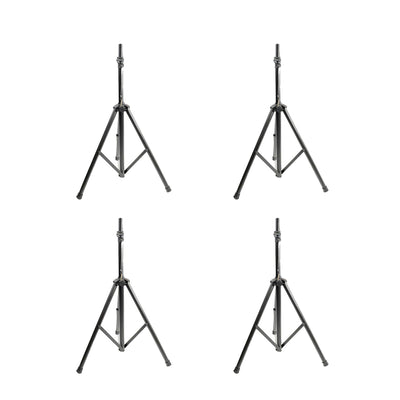 Pyle PSTND2 6 Ft Adjustable Height Tripod Base Speaker Stand, Black (4 Pack)