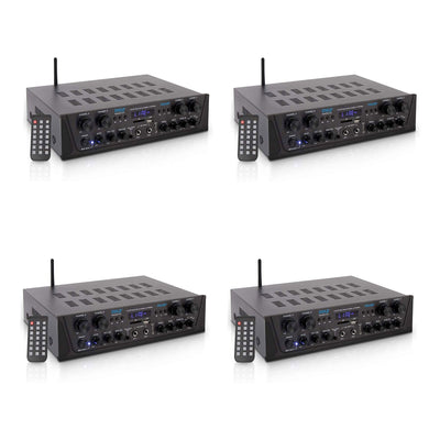 Pyle PTA44BT Bluetooth Home Audio 500 Watt 4 Channel Amplifier Receiver (4 Pack) - VMInnovations