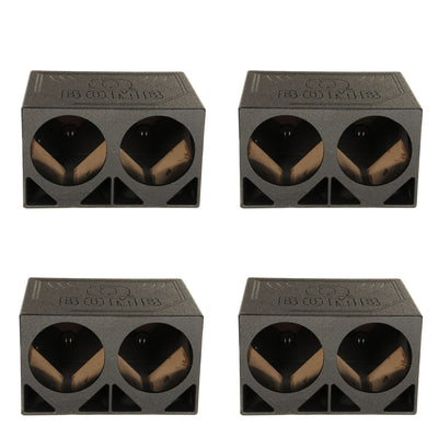 QPower QBOMB12TB Dual 12" Triangle Ported Car Audio Subwoofer Enclosure (4 Pack)