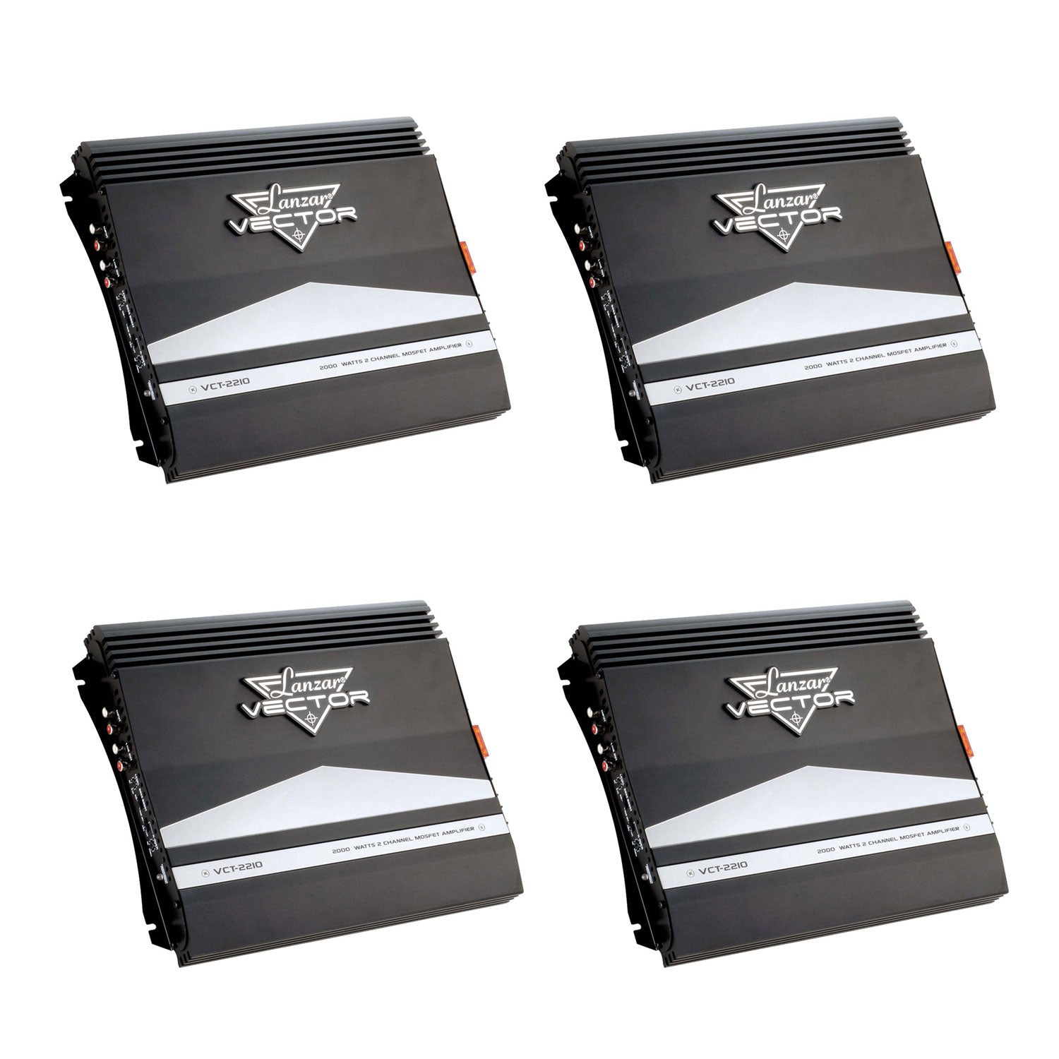 LANZAR VCT2210 Vector 2000 Watt 2 Channel Bridgeable Car Audio Amp (4 Pack)