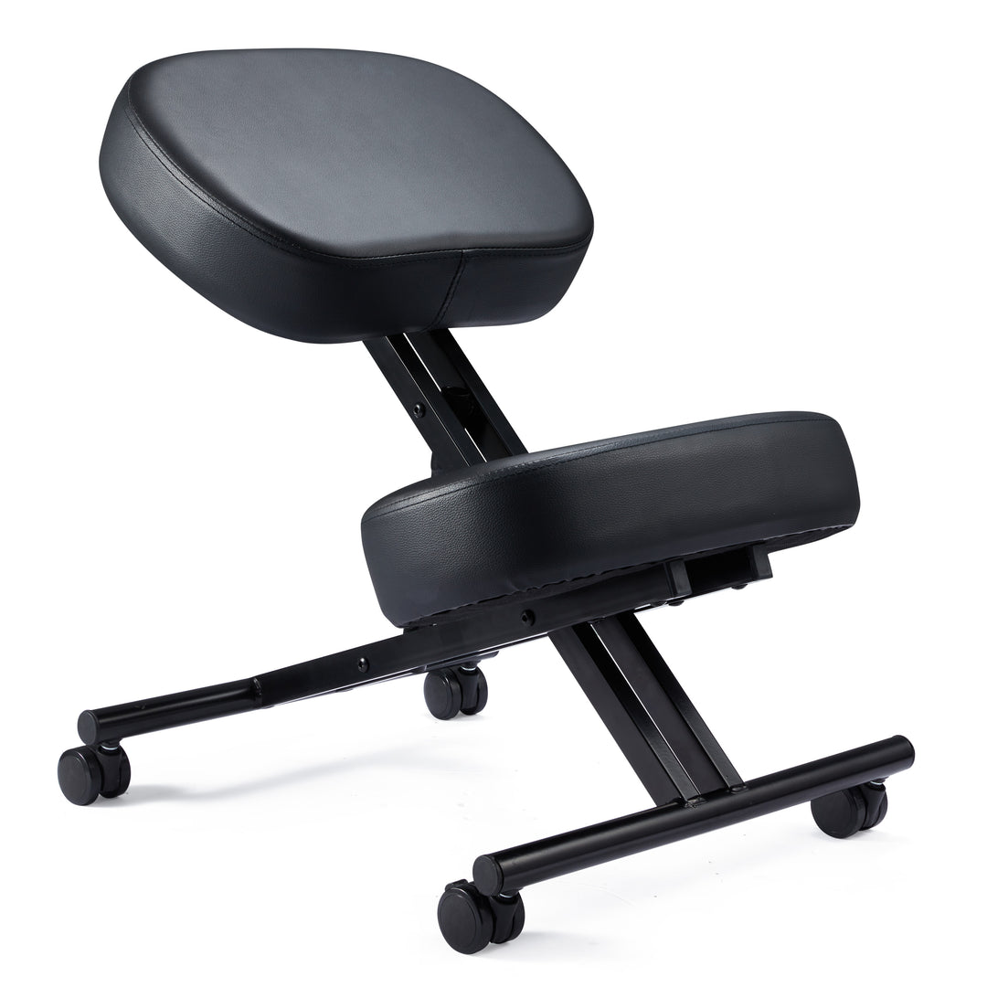 Adjustable Ergonomic Home Office Kneeling Chair with Angled Seat, Black (Used)