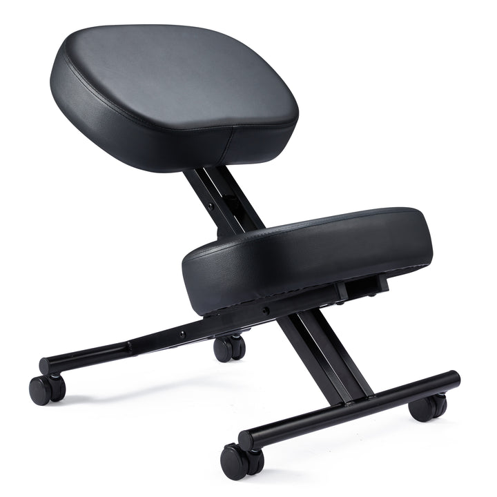 Adjustable Ergonomic Home Office Kneeling Chair with Angled Seat, Black (Used)