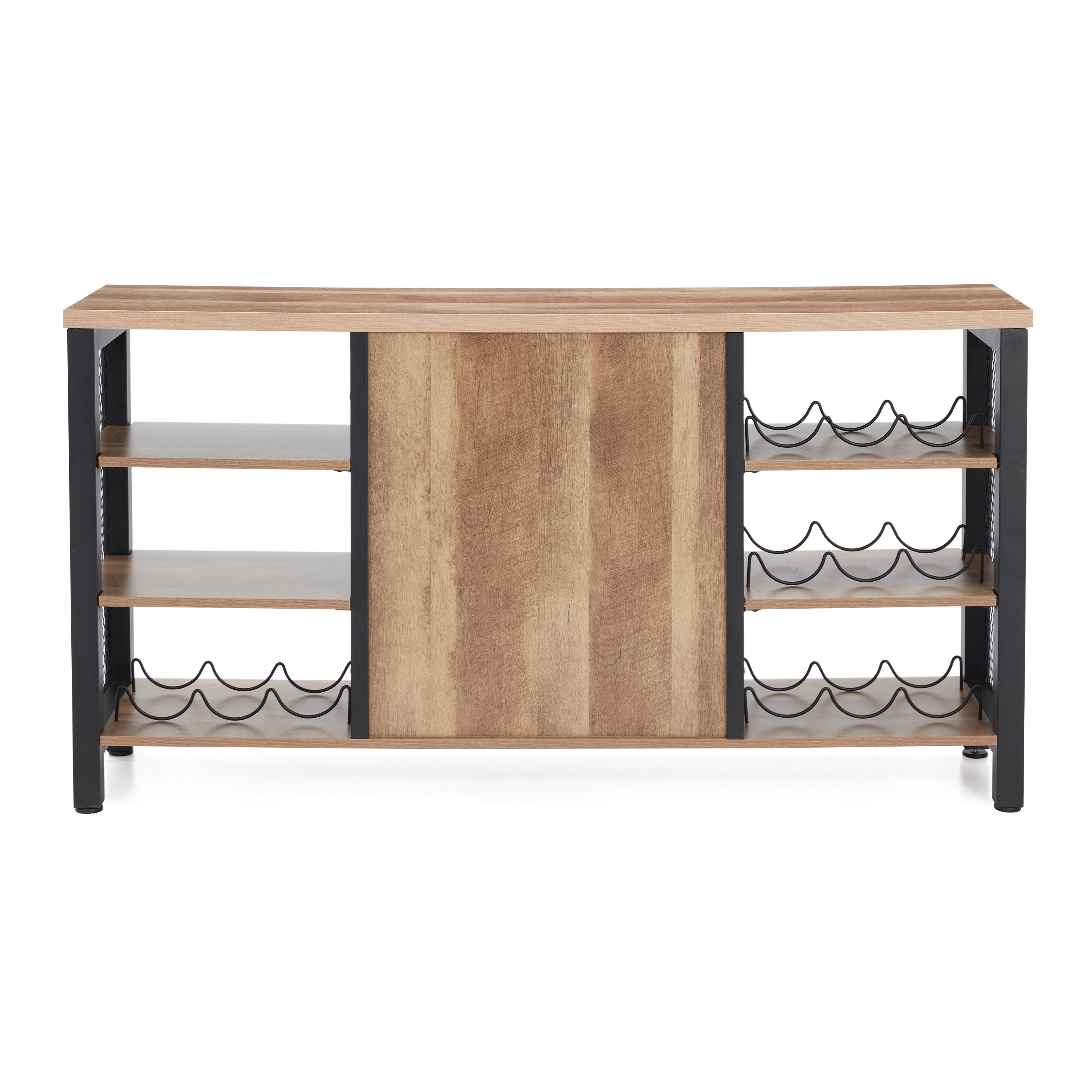 Jomeed Industrial Farmhouse Wooden Buffet Cabinet with Wine Rack (Used) - VMInnovations