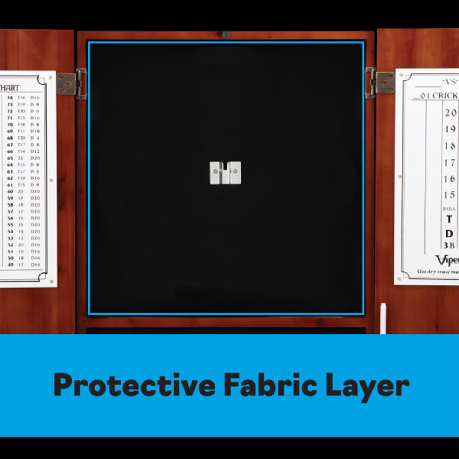 Viper Cinnamon Finish Sisal Bristle Steel Tip Dartboard Cabinet (Open Box) - VMInnovations