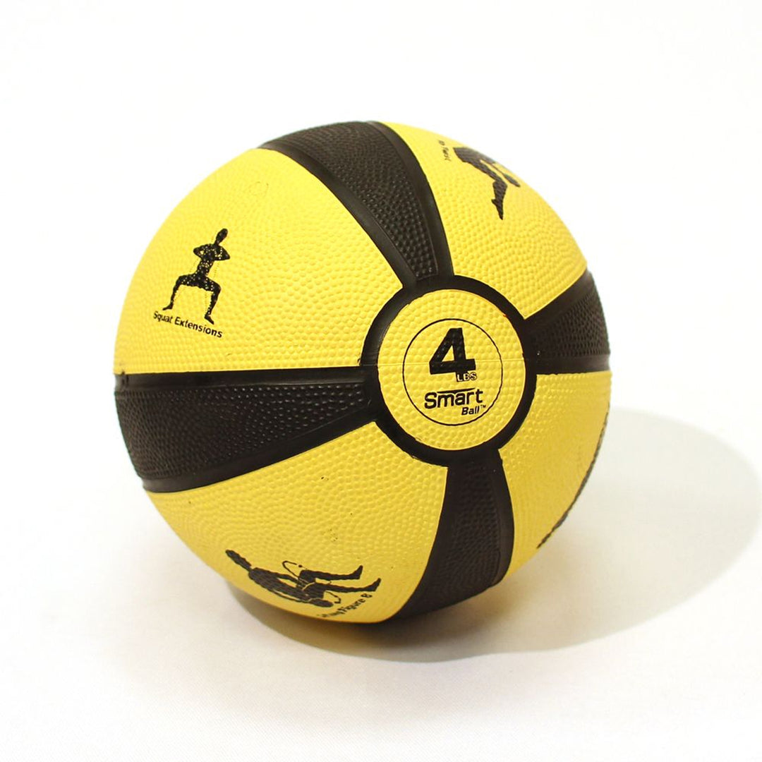 Prism Fitness 4 Pound Weighted Fitness Smart Medicine Ball, Yellow (Open Box)