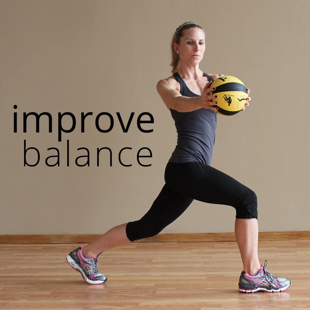 Prism Fitness 4 Pound Weighted Fitness Smart Medicine Ball, Yellow (Open Box)