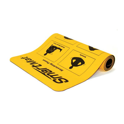 Prism Fitness 6mm Smart Mat w/ Exercises and Stretching Poses, Yellow (Open Box)