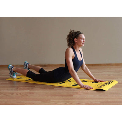 Prism Fitness 6mm Smart Mat w/ Exercises and Stretching Poses, Yellow (Open Box)