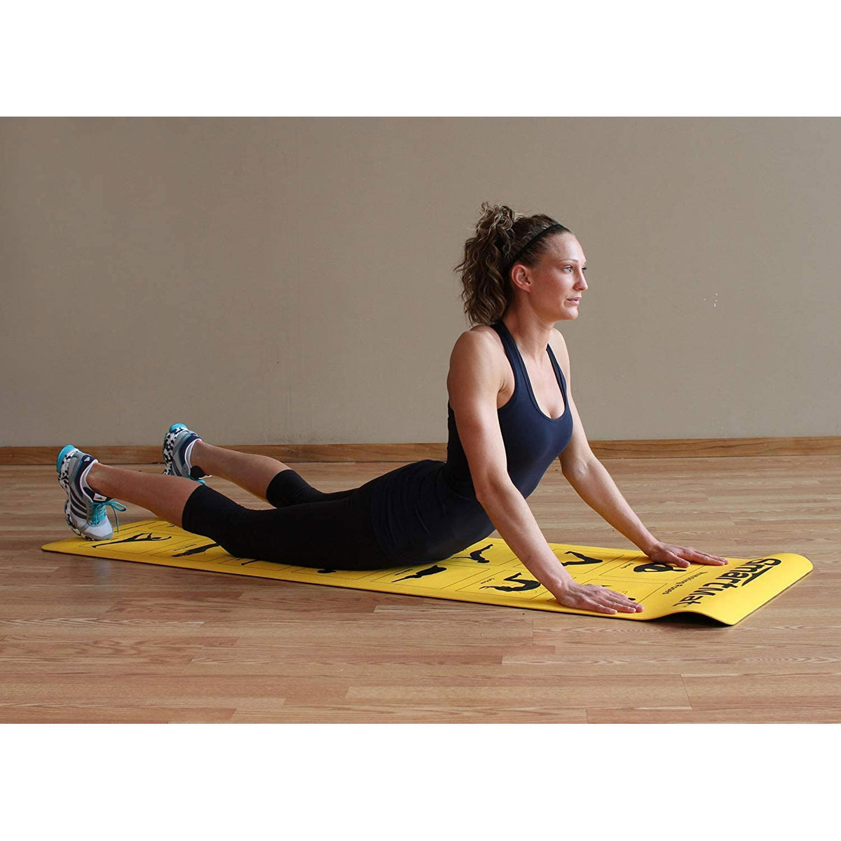 Prism Fitness 6 Millimeter Smart Mat with Exercises and Stretching Poses, Yellow