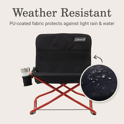 Coleman Cross Rocker Outdoor Foldable Rocking Chair with Padded Arms, Black/Red
