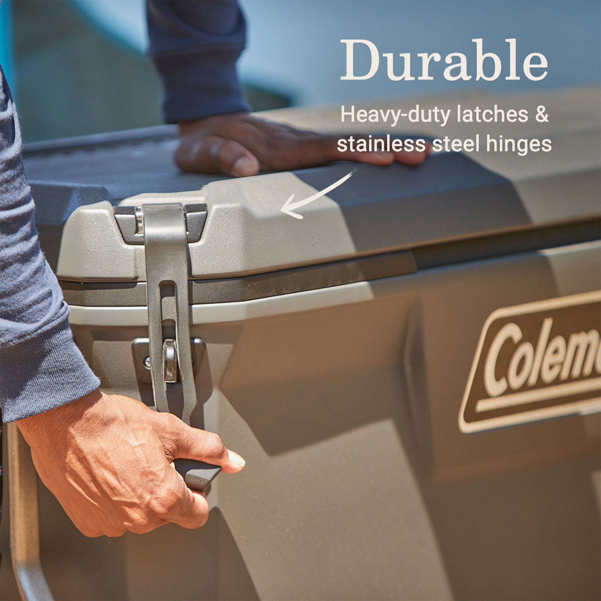 Coleman Convoy Series 100 Quart Cooler with Wheels and Metal Handle, Dark Storm
