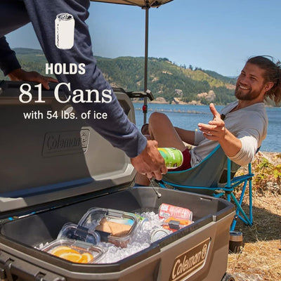Coleman Convoy Series 100 Quart Cooler with Wheels and Metal Handle, Dark Storm
