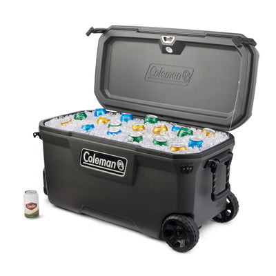Coleman Convoy Series 100 Quart Cooler with Wheels and Metal Handle, Dark Storm