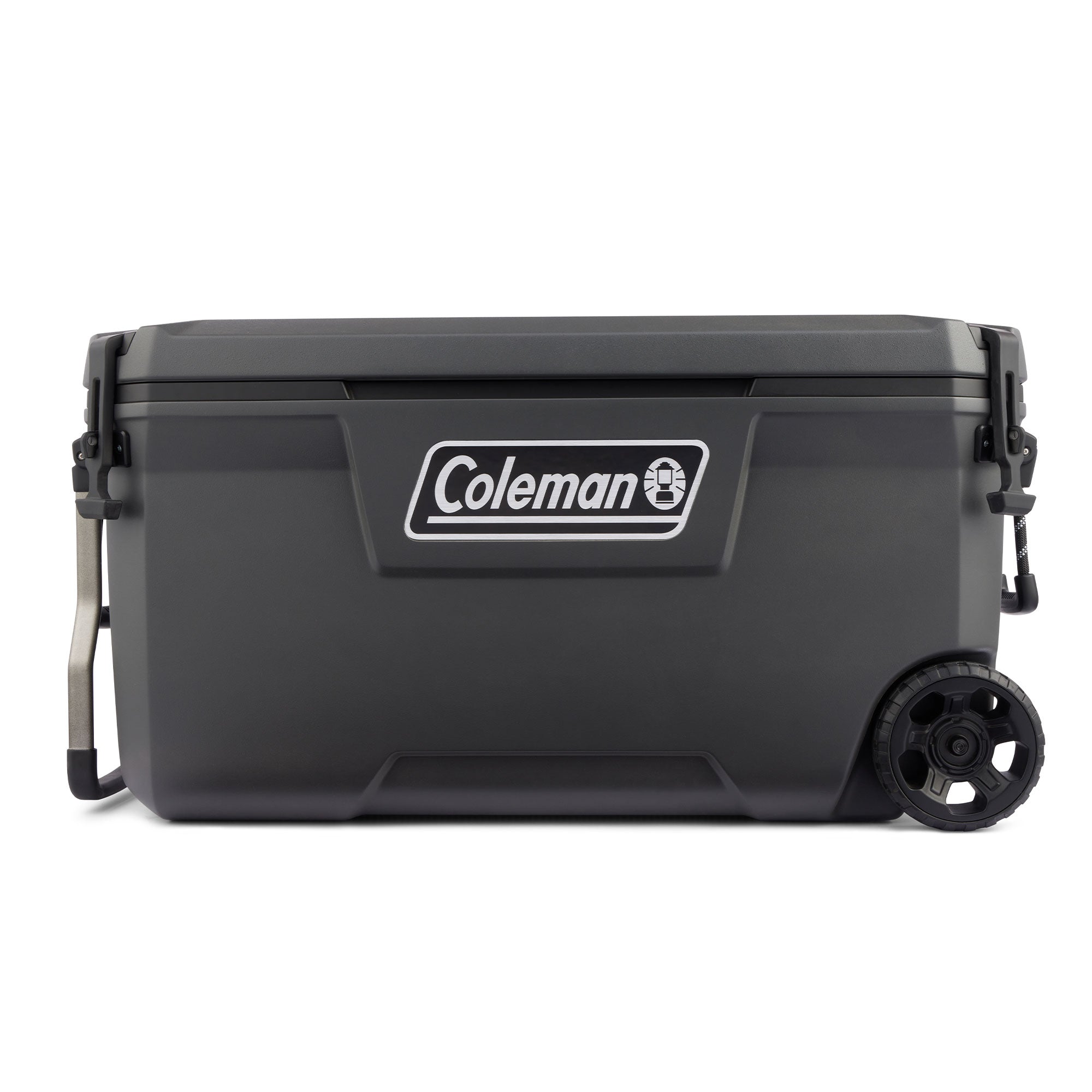Coleman Convoy Series 100 Quart Cooler with Wheels and Metal Handle, Dark Storm