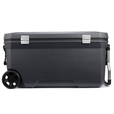 Coleman Convoy Series 100 Quart Cooler with Wheels and Metal Handle, Dark Storm