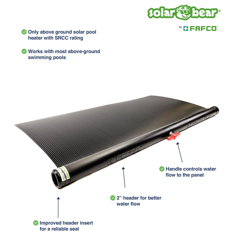 FAFCO Solar Bear Pool Heating System with Installation Kit for Above Ground Pool