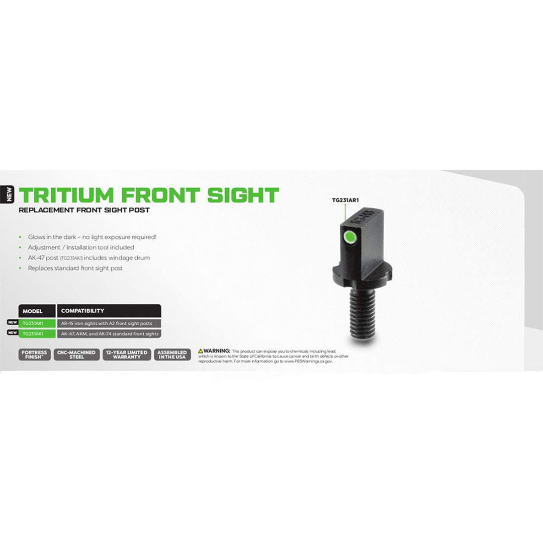 TruGlo Tritium Glow in the Dark Front Sight Post with Adjustment Tool (2 Pack)